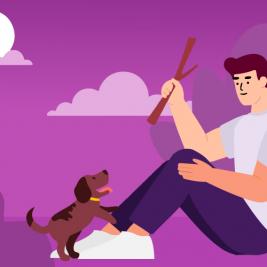 Jugar con un mejor amigo cachorro